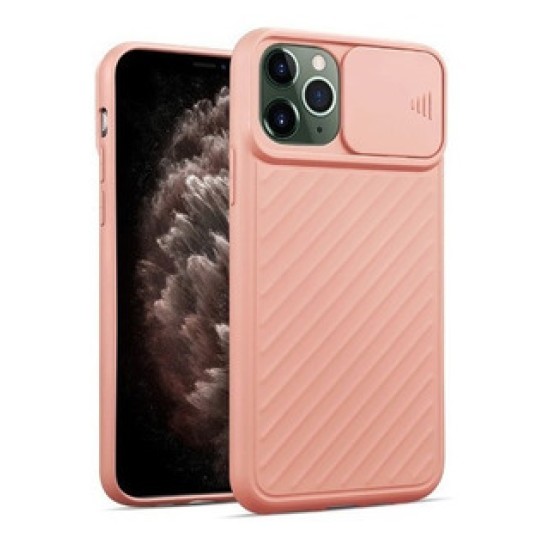 SILICONE COVER WITH CAMERA SHIELD FOR APPLE IPHONE 12 PRO MAX PINK